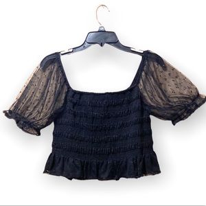 🛍️4/$20🛍️ HYFVE Black Swiss Dot Crop Top